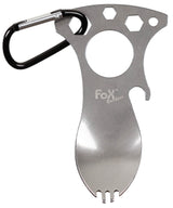 Cuillère-fourchette Fox Outdoor inox avec décapsuleur et clés de 6 à 10 mm