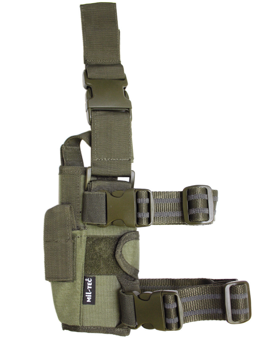 Holster de cuisse réglable Mil-Tec en nylon matelassé EVA avec sangles de sécurisation