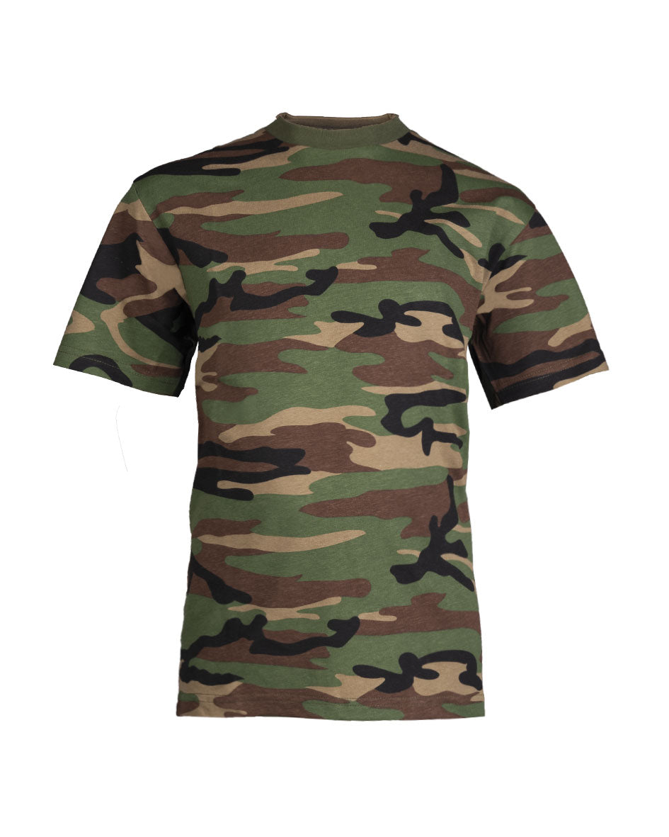 T-shirt enfant Mil-Tec en coton 140 à 145 g/m² manches courtes motif militaire