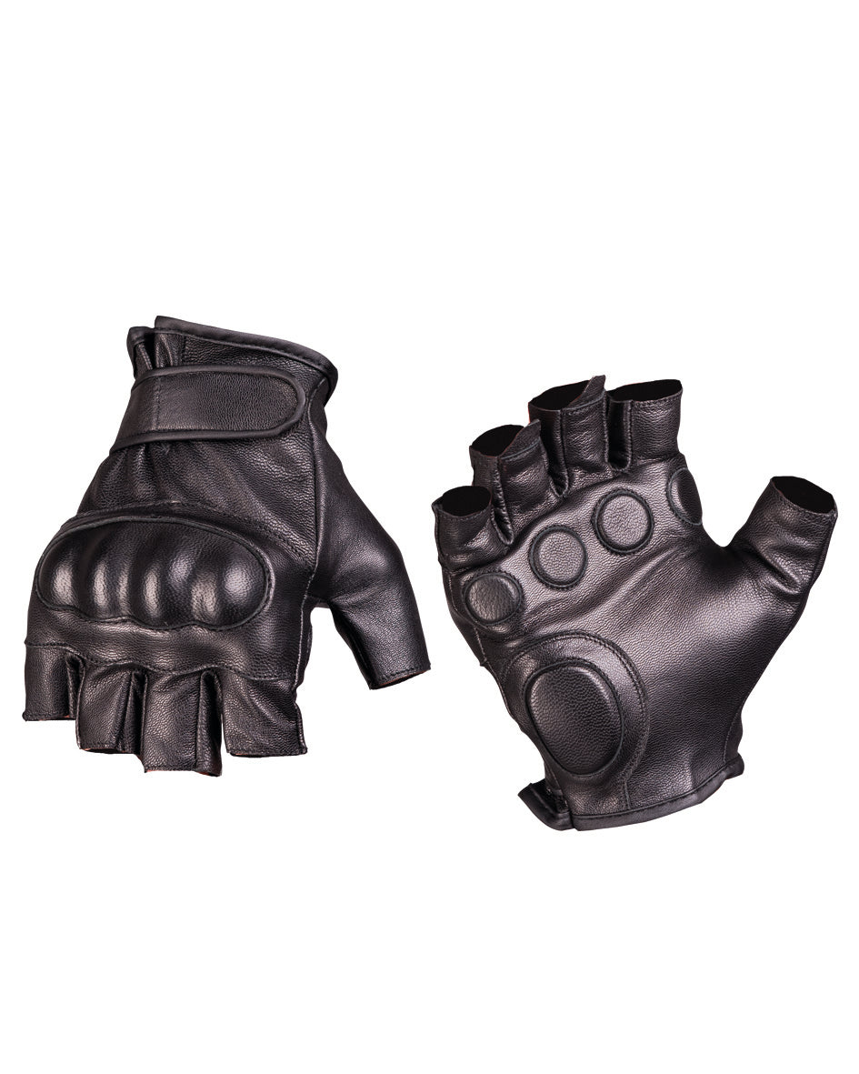 Gants mitaines tactiques Mil-Tec en cuir de chèvre avec coque de protection
