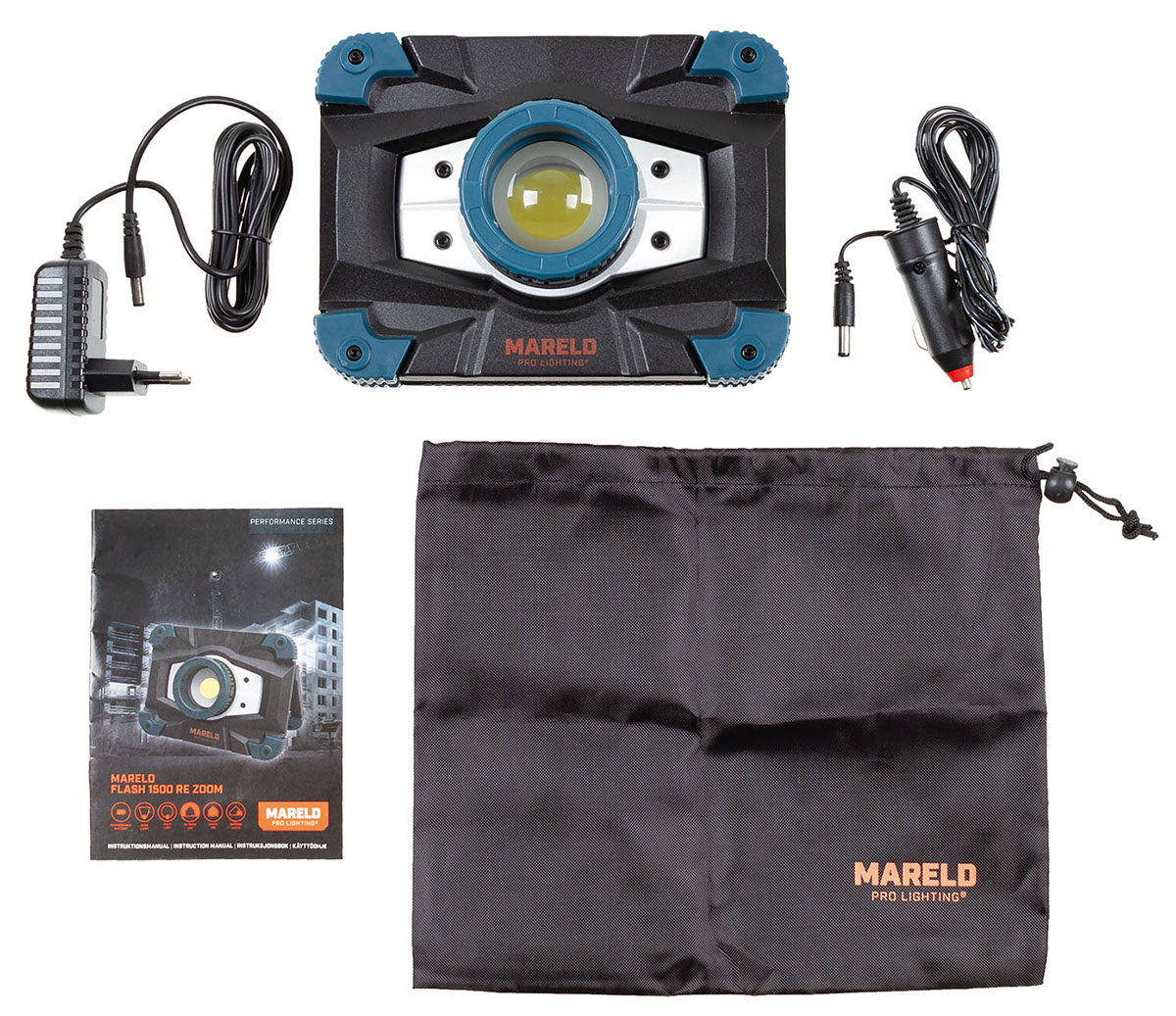 Lampe de travail Mareld 1500 RE Zoom rechargeable 1500 lumens 20 W en aluminium