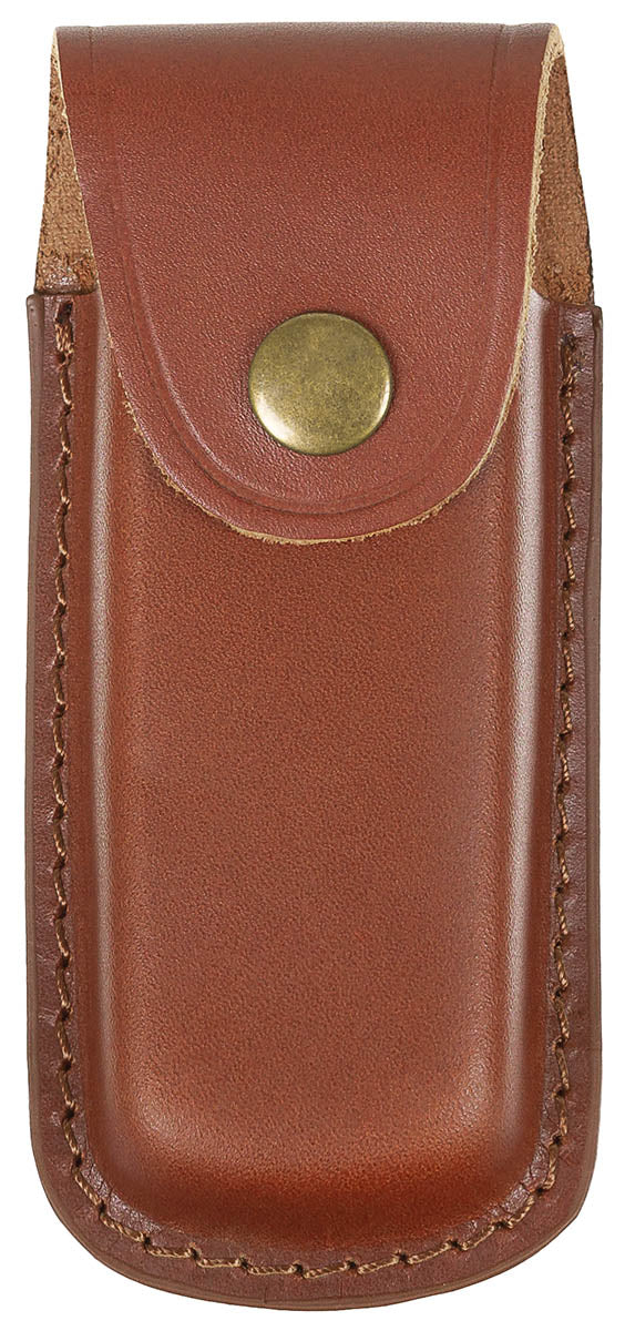 Étui à couteau Fox Outdoor en cuir véritable à bouton-pression 13,5 x 6 x 3 cm