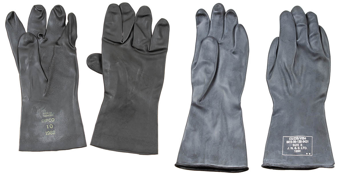 Gants en caoutchouc britanniques Nbc, surplus comme neuf, lot de 10