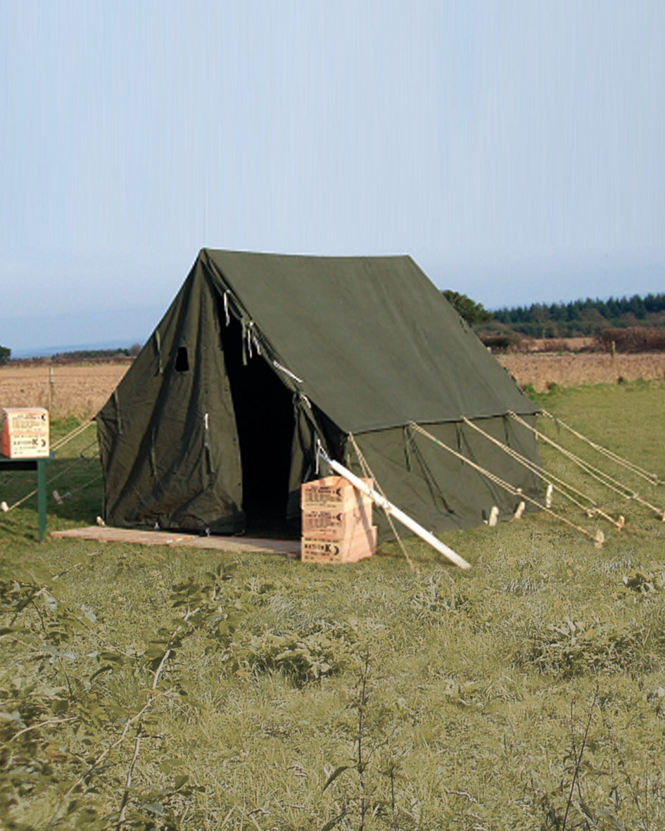 Tente militaire type US Small Wall Mil-Tec en coton enduit 2,70 × 2,70 m armature acier