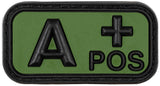 Patch groupe sanguin MFH 3D en caoutchouc 5 x 2,5 cm à dos auto-agrippant