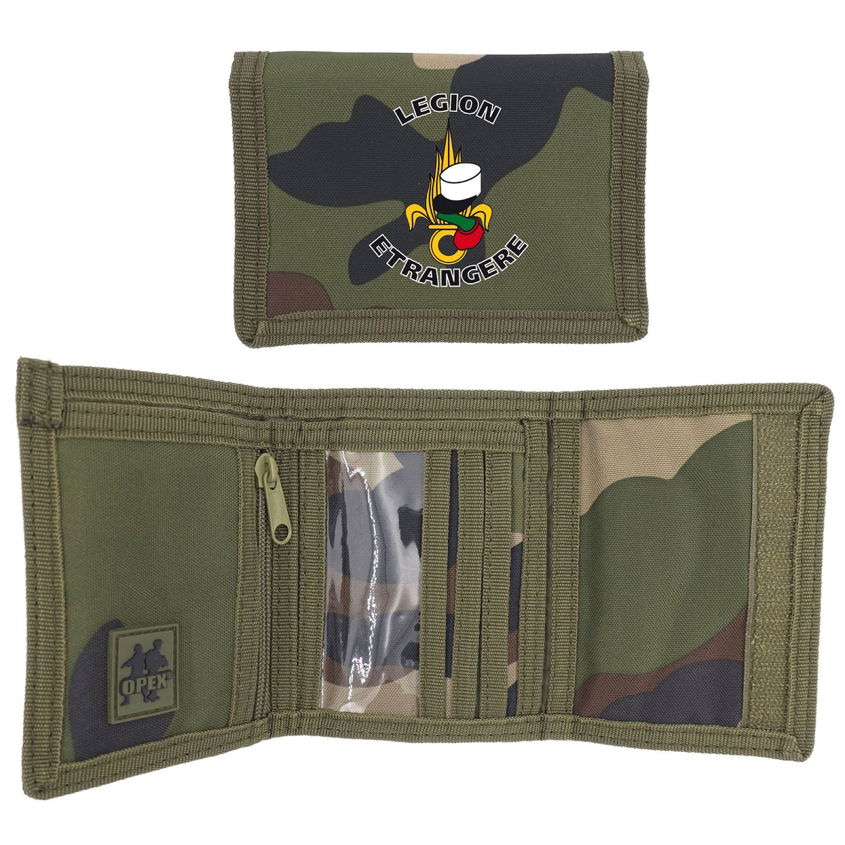 Portefeuille OPEX marquage Légion en polyester déperlant 12,5 x 9,5 cm auto-agrippant