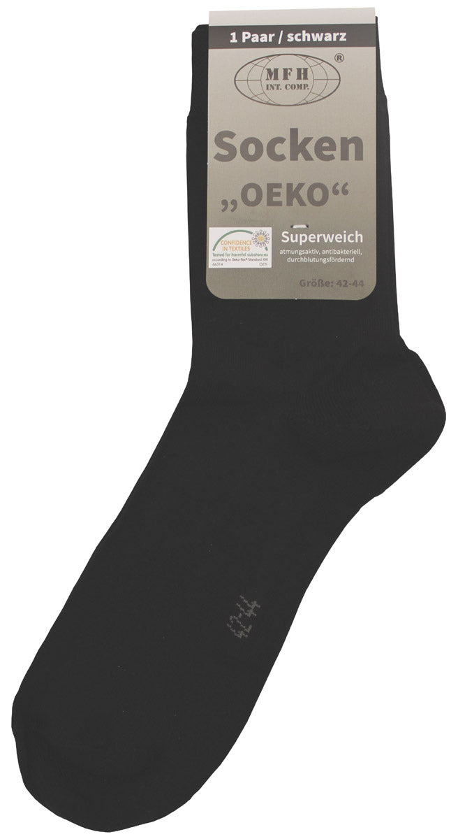 Chaussettes MFH Oeko en viscose de bambou à couture remaillée main OEKO-TEX Standard 100