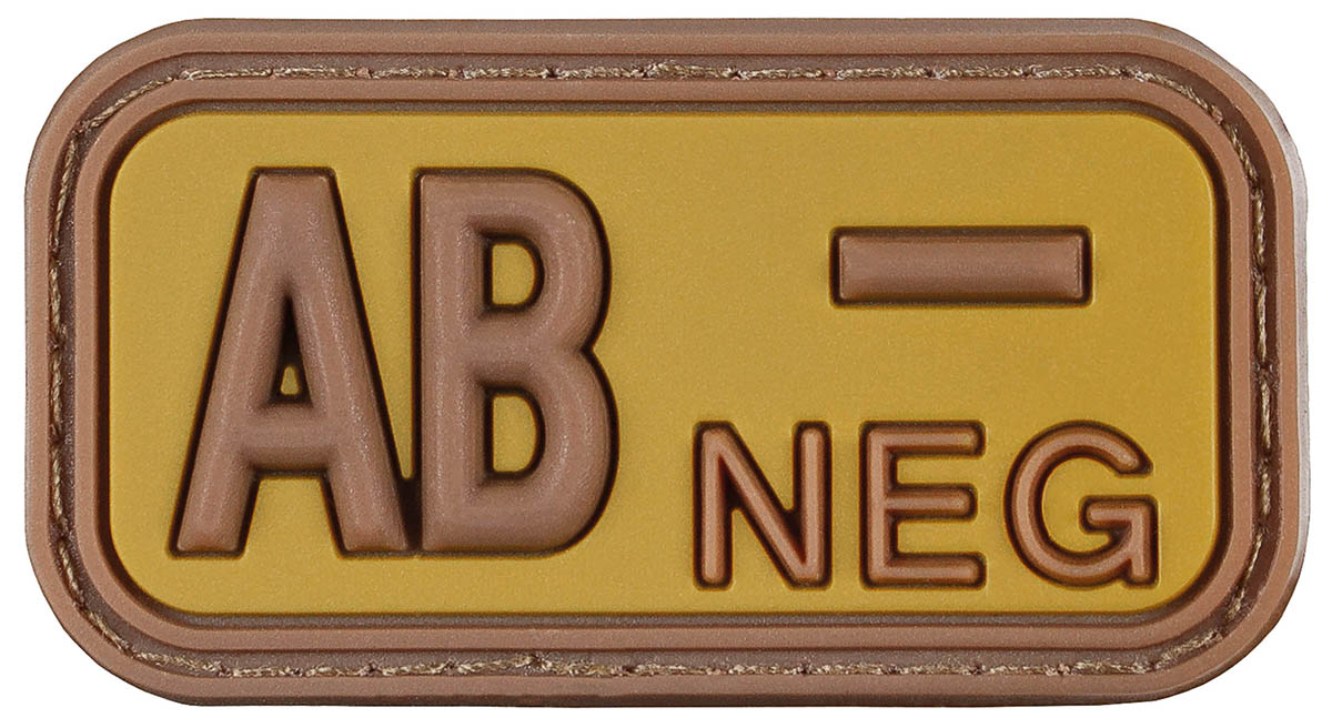 Patch groupe sanguin MFH 3D en caoutchouc 5 x 2,5 cm à dos auto-agrippant