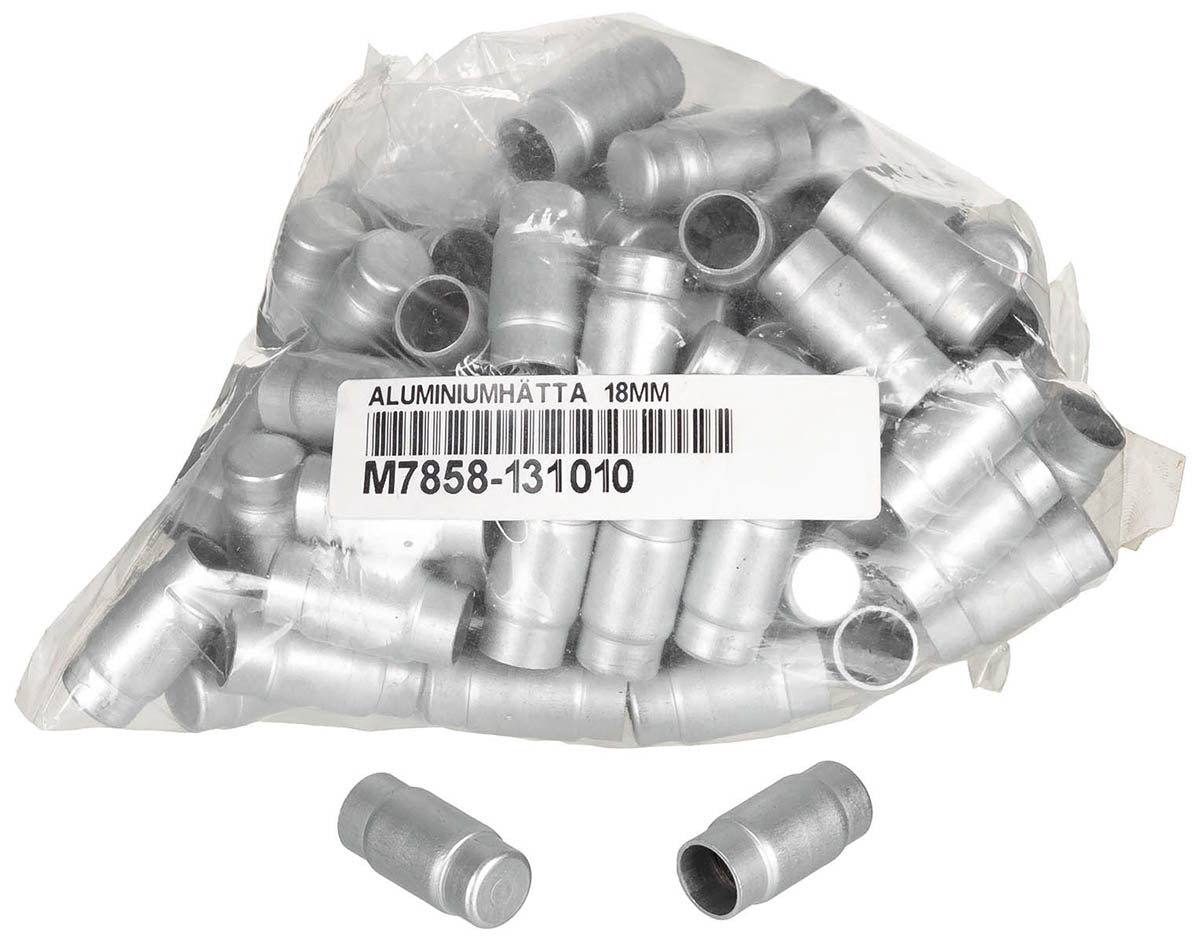 Capsules en aluminium suédoises de 18 mm, surplus comme neuf pièce de dotation revendue en lot