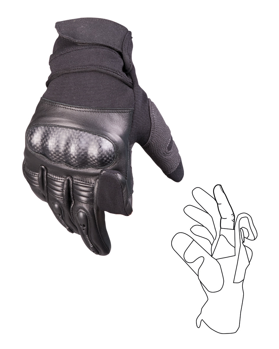 Gants tactiques Mil-Tec Gen. II en cuir de chèvre avec coque carbone aux articulations