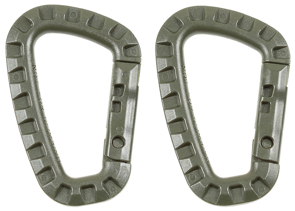 Mousquetons d'accrochage MFH en polyoxyméthylène 7 mm x 8,5 cm, lot de 2