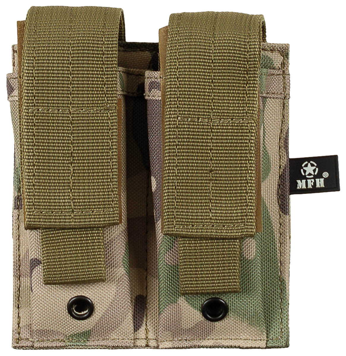Porte-chargeur double petit format MOLLE MFH, logements 4 x 12 x 2,5 cm