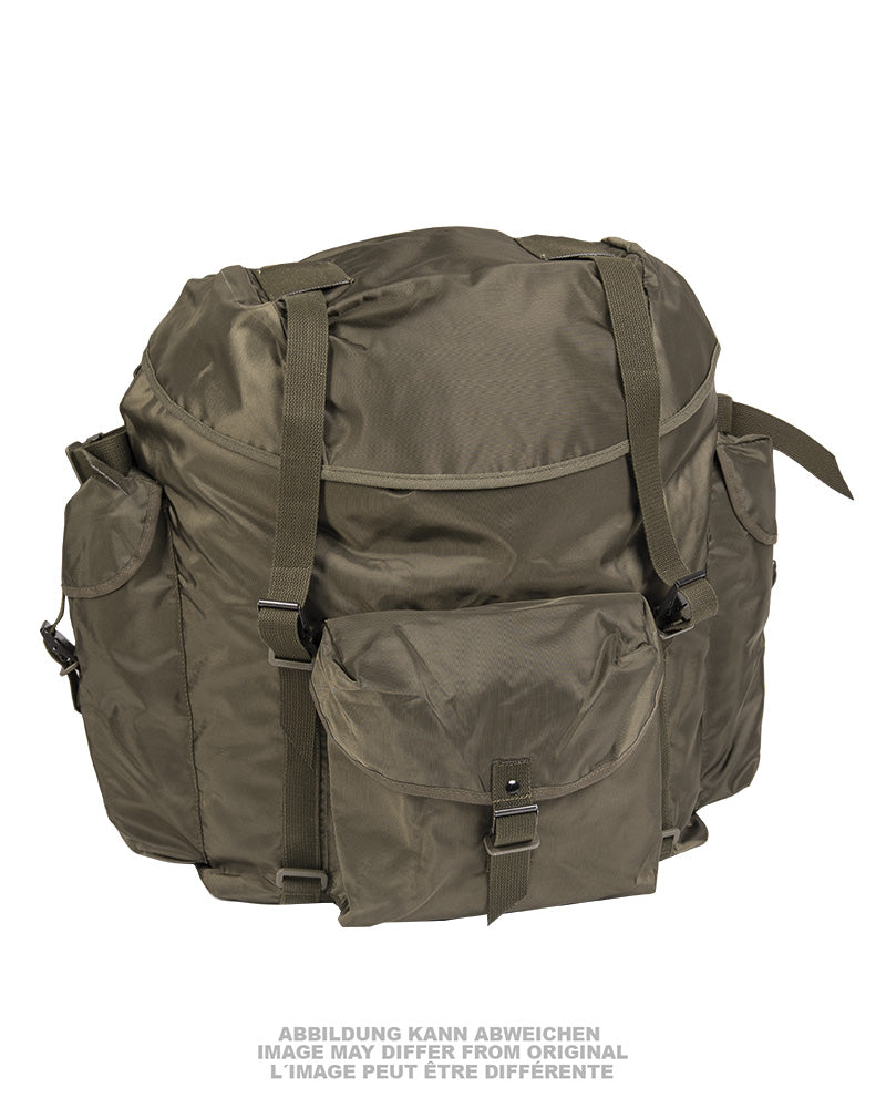 Sac à dos de campagne autrichien avec claie de portage, stock ancien