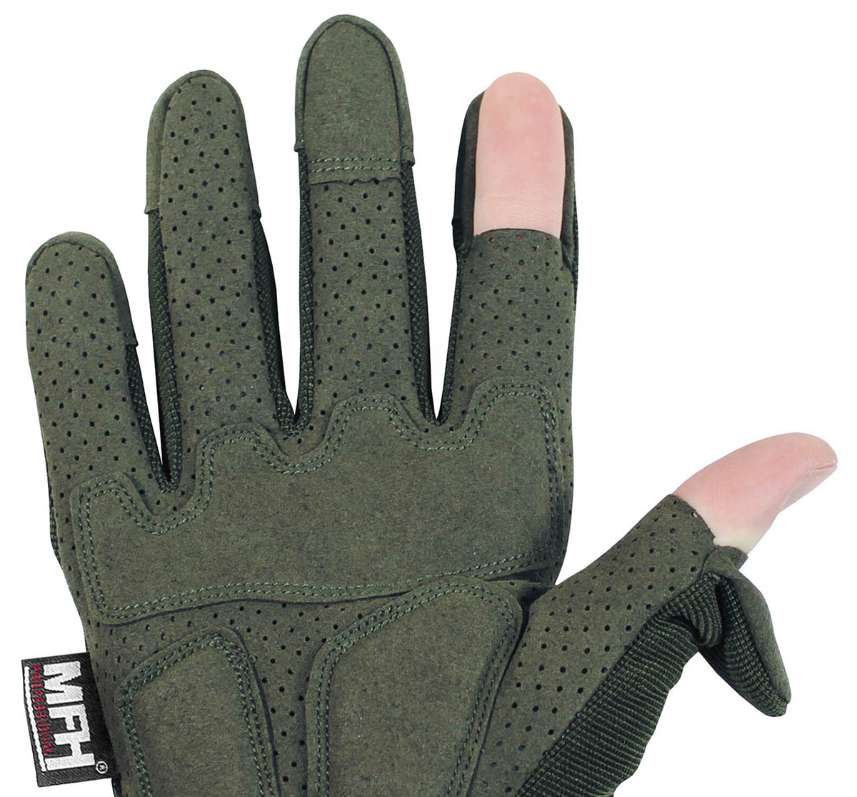 Gants tactiques MFH Professional Action à paume perforée et doigts rabattables
