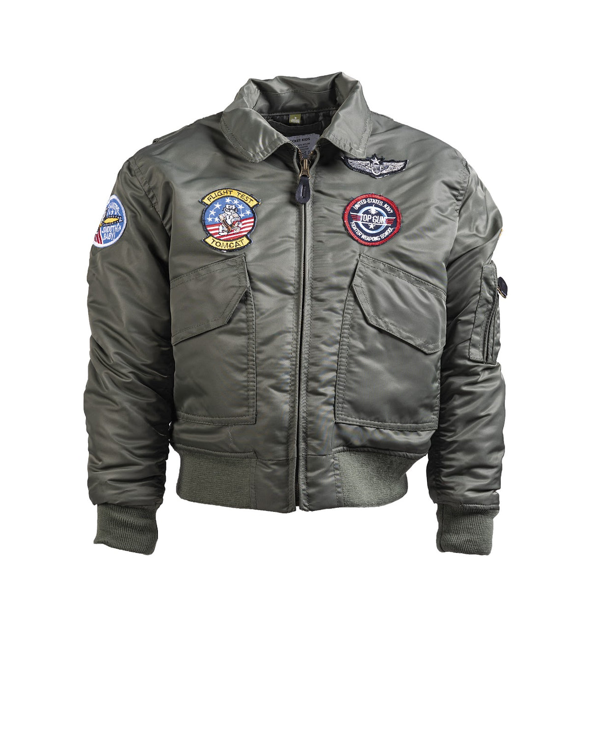 Blouson de vol type CWU Mil-Tec pour enfant en nylon garni 180 g/m² avec insignes