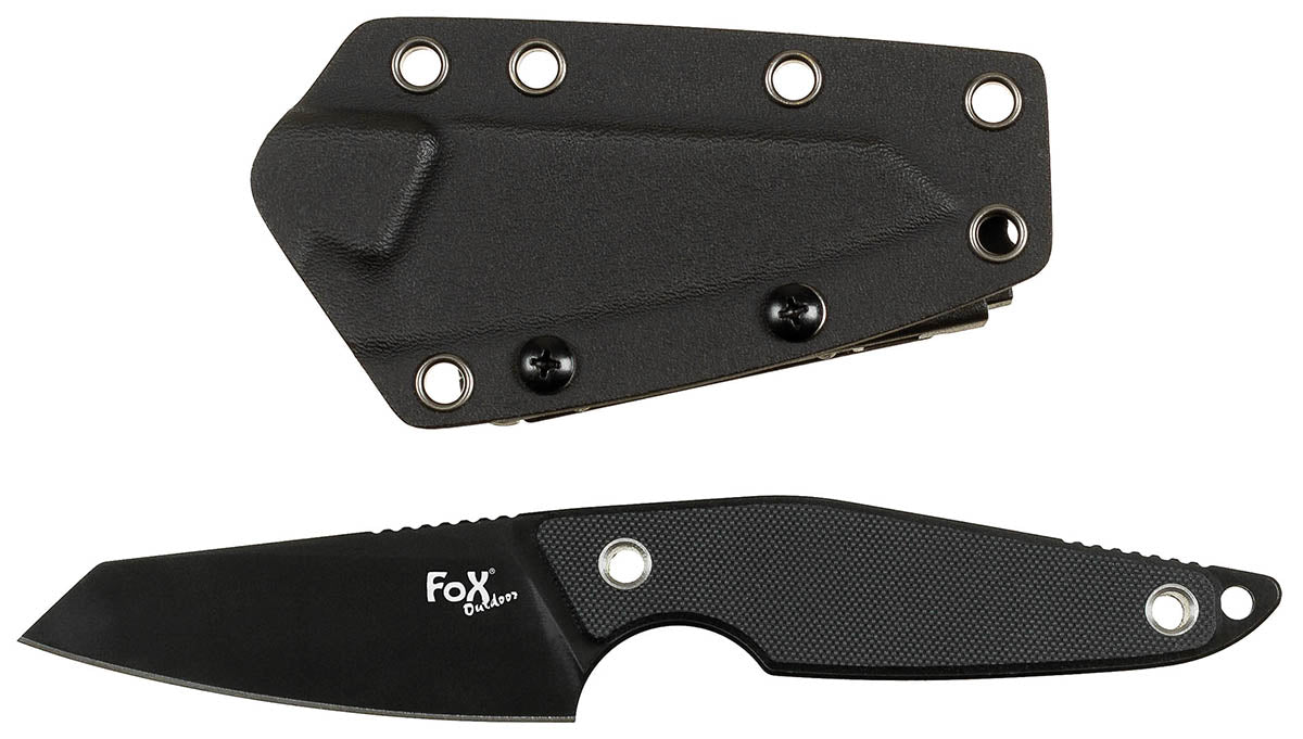 Couteau à lame fixe Fox Outdoor Raven lame tanto 8,5 cm manche G10 étui Kydex