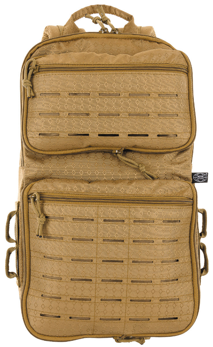 Sac à dos compressible MFH Compress OctaTac 7 à 15 L avec supports découpe laser