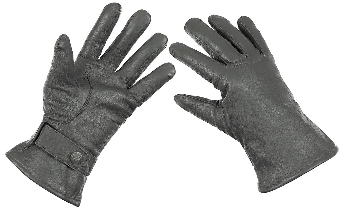 Gants en cuir MFH de type BW légèrement doublés à patte de serrage au poignet