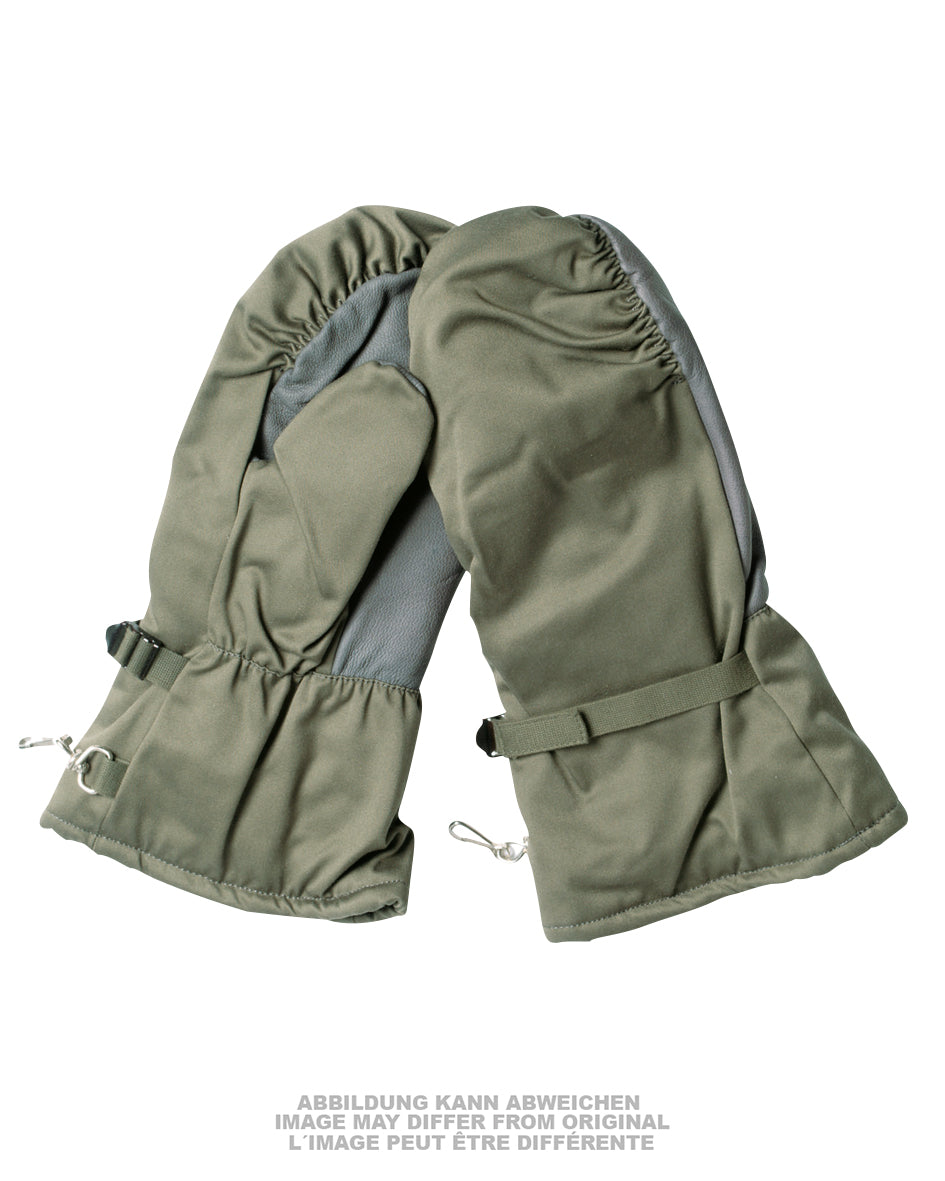 Moufles grand froid Mil-Tec type Bundeswehr en coton à renforts cuir et doublure polyester