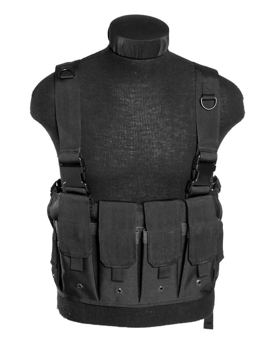 Gilet Chest Rig Mil-Tec en polyester enduit PVC 4 poches chargeurs et 2 poches pistolet
