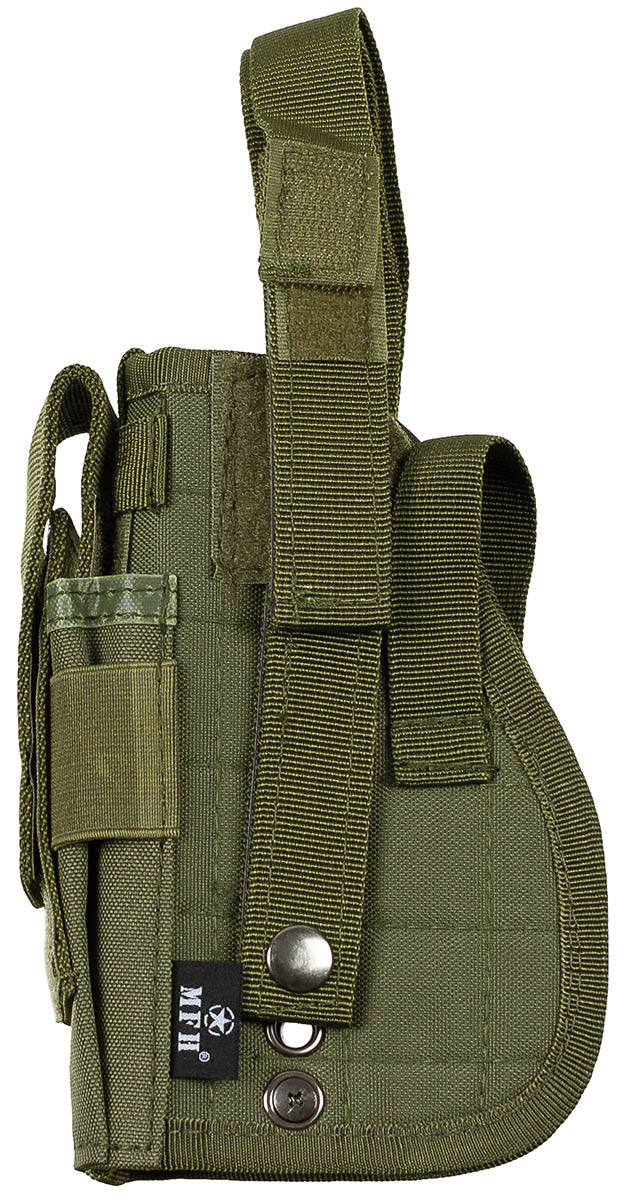 Holster MFH à port apparent sur passant MOLLE avec porte-chargeur latéral