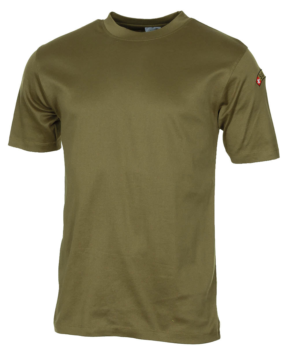 T-shirt suisse tout coton, surplus d'occasion pour le service et la vie courante, lot de 10