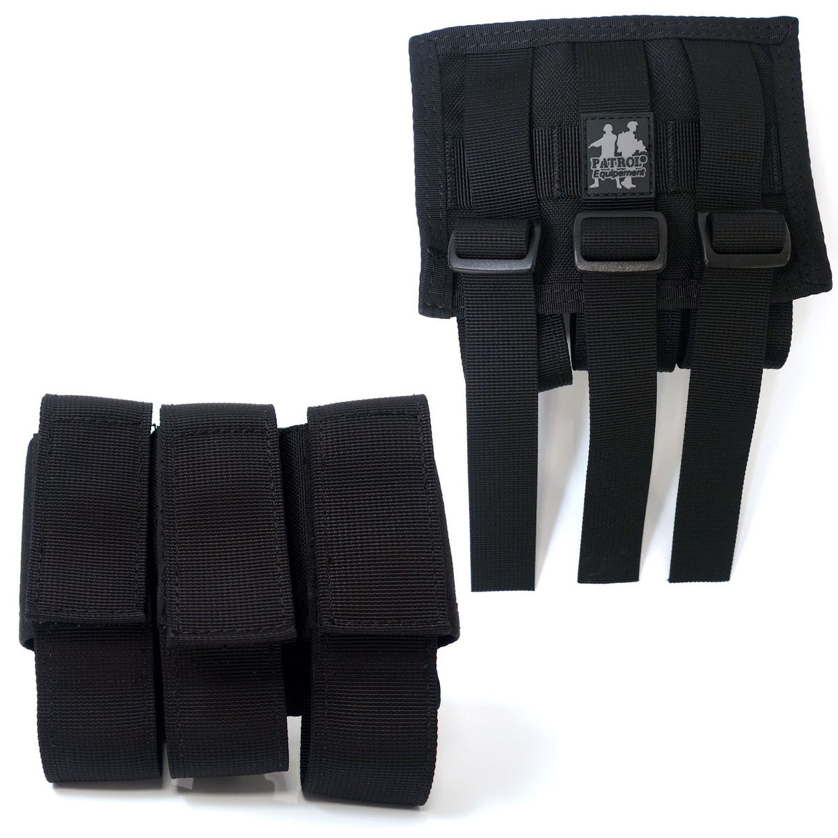 Porte-munitions LBD 40 nylon 1000D trois cartouches fixation crosse ou MOLLE