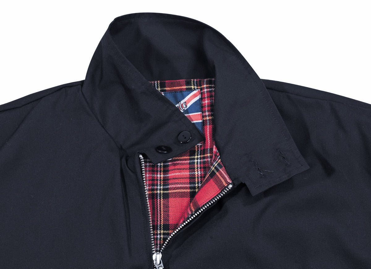 Blouson MFH English Style à col montant boutonné et doublure à carreaux