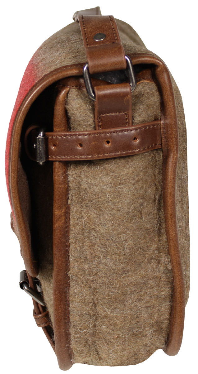 Sacoche bandoulière suisse PureTrash laine 600 g/m² 40 x 30 cm sangle simili cuir