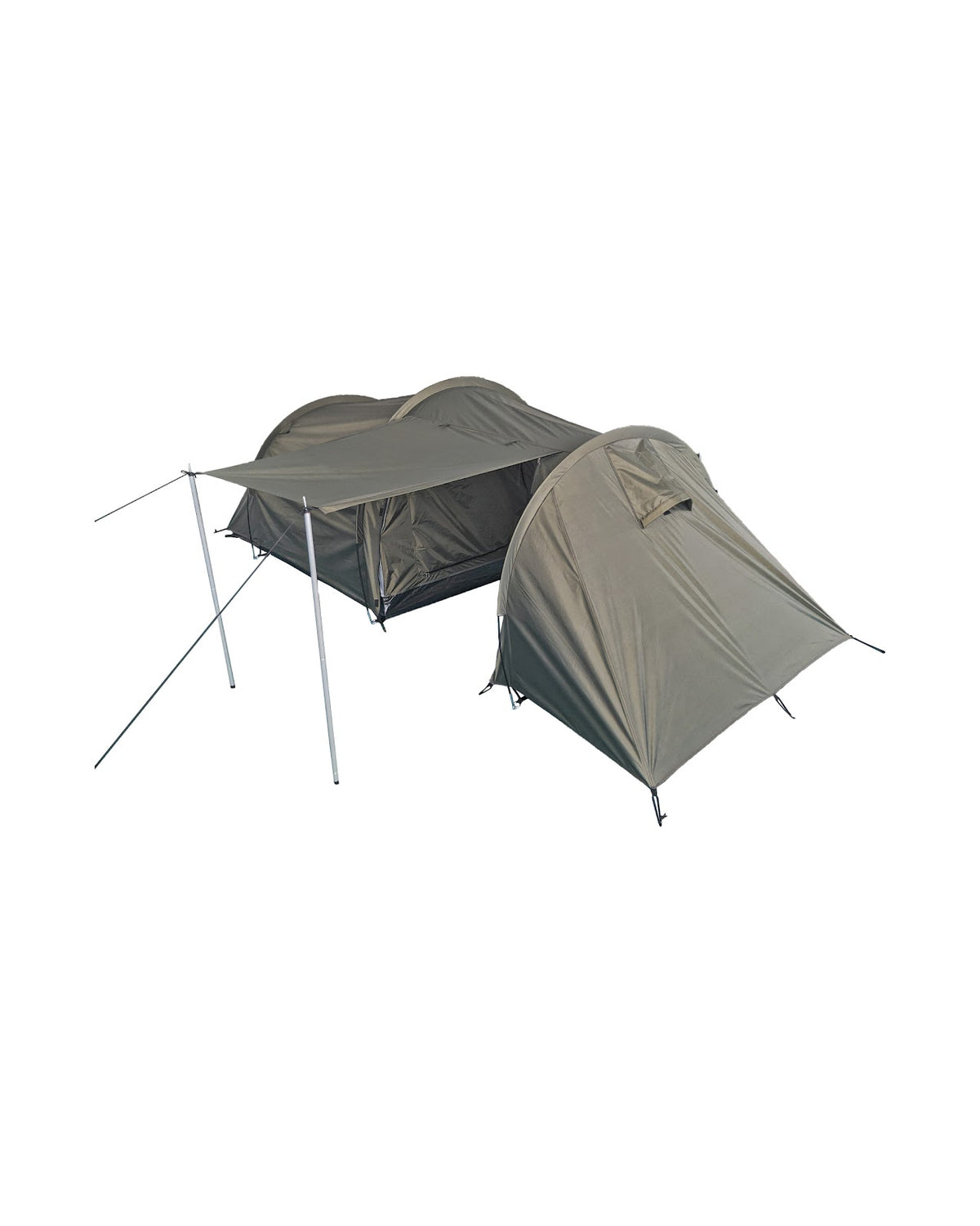 Tente Mil-Tec 2 places 390 x 130 x 120 cm avec abside de rangement et auvent 3,7 kg