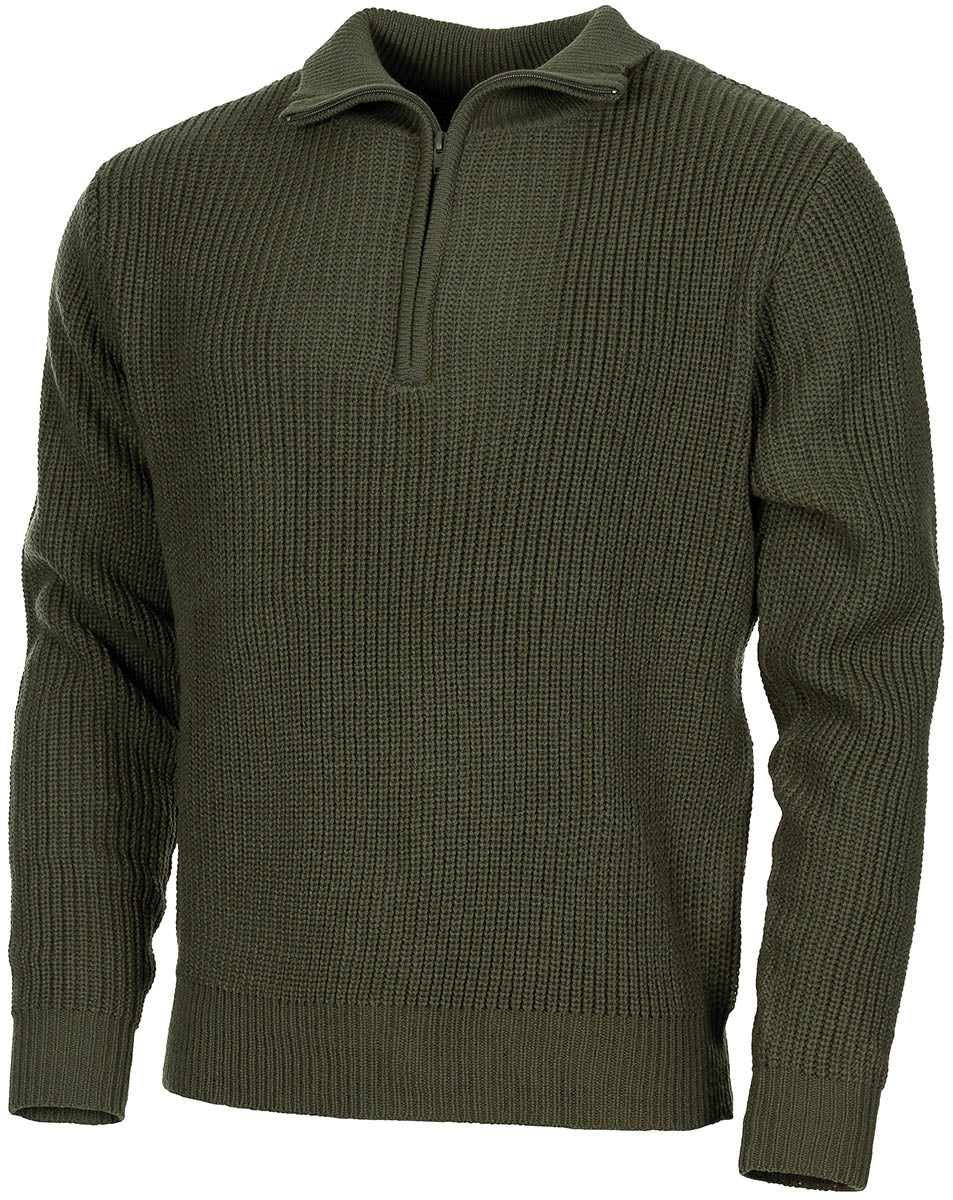 Pull MFH Troyer en grosse maille acrylique à glissière dissimulée au col