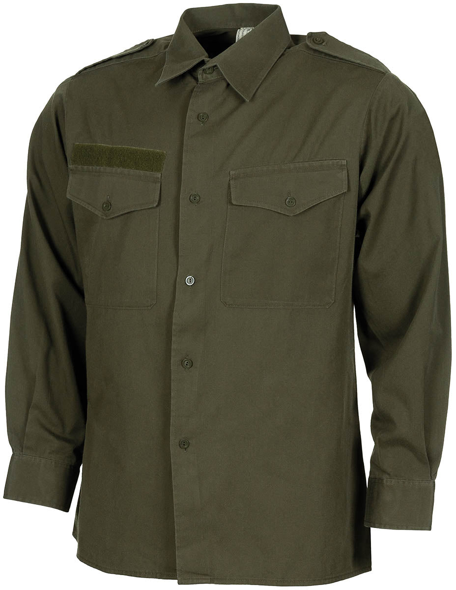 Chemise de campagne autrichienne à manches longues, surplus d'occasion, lot de 10