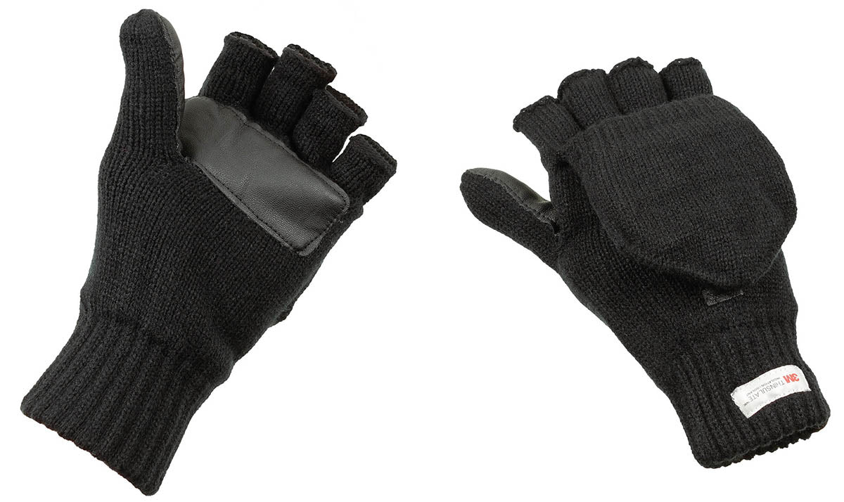 Gants mitaines tricotés MFH à capuchon rabattable doublés 3M Thinsulate