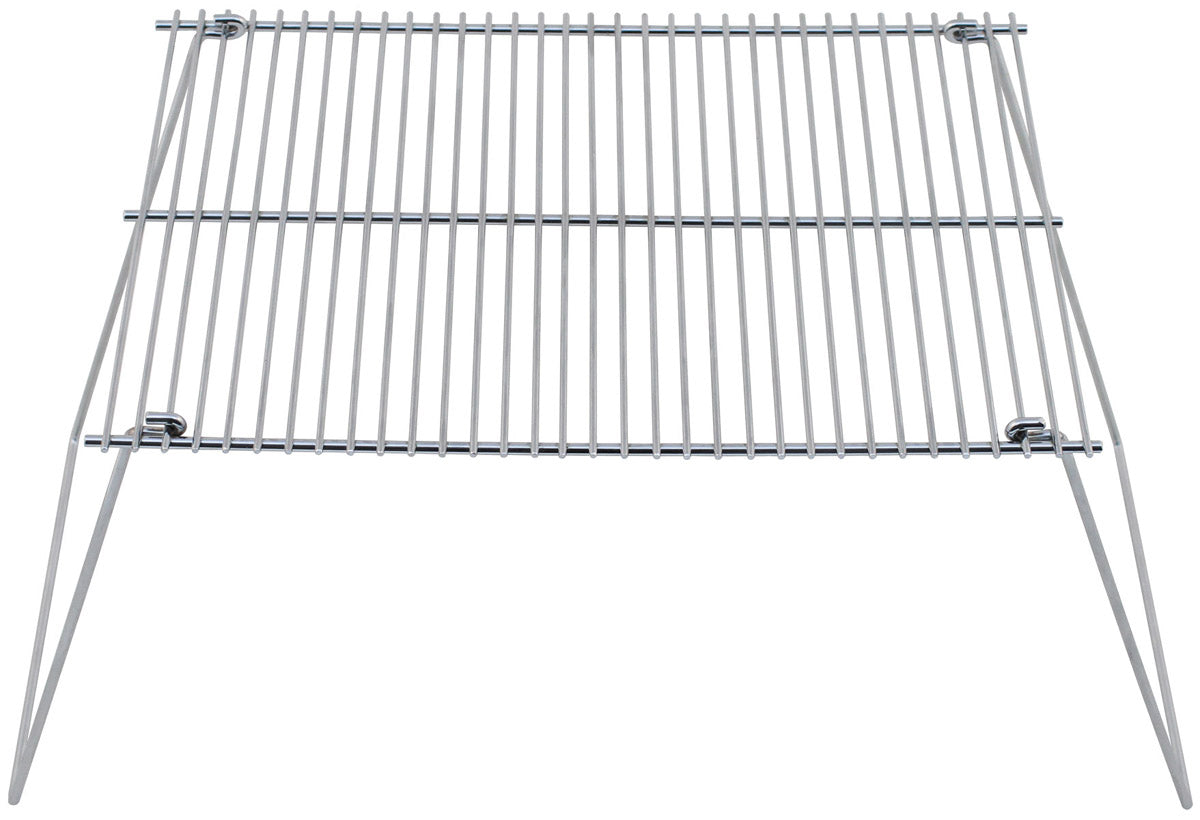 Grille à barbecue pliante Fox Outdoor en acier nickelé 38 x 25 cm, hauteur 27 cm