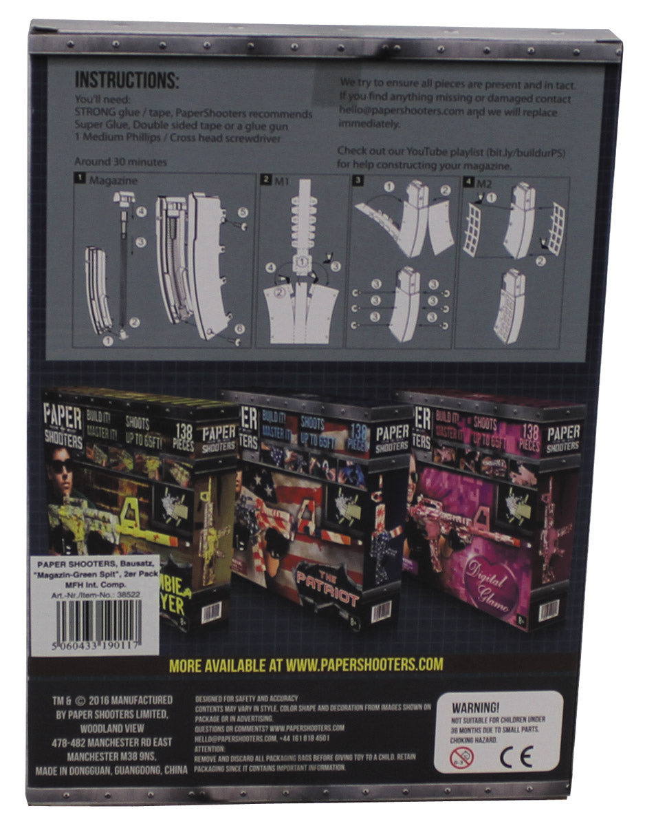 Chargeurs Paper Shooters MFH lot de 2 pour kit Green Spit article 38502