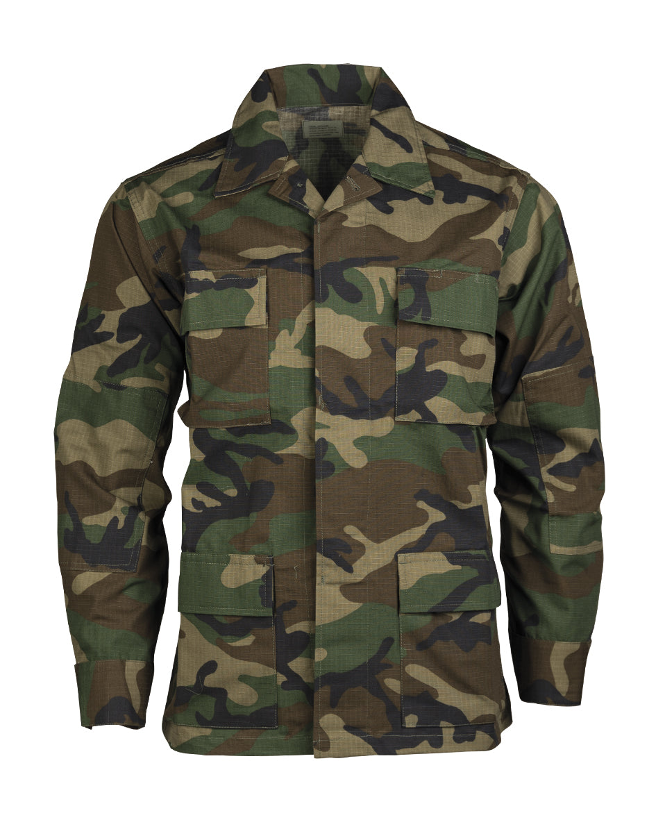 Veste de combat Teesar type US BDU en coton ripstop 200 g/m² avec quatre poches plaquées