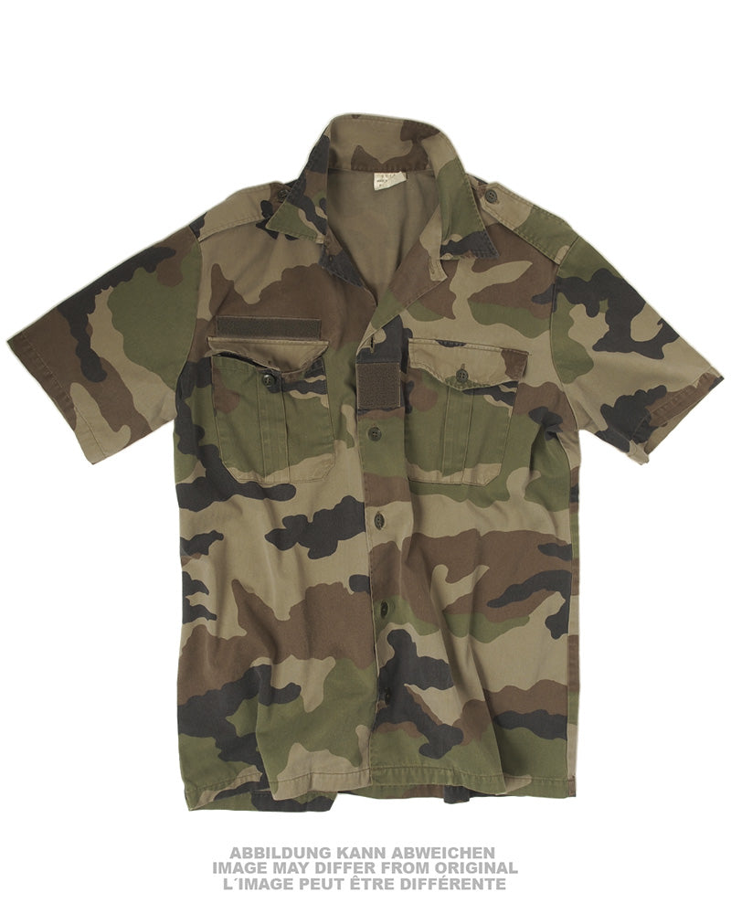 Chemise de campagne à manches courtes de l'armée française, surplus d'occasion