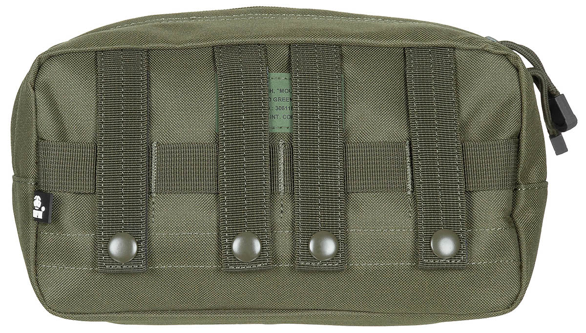 Pochette utilitaire MOLLE MFH grand format à ouverture intégrale, 25 x 13,5 x 9 cm
