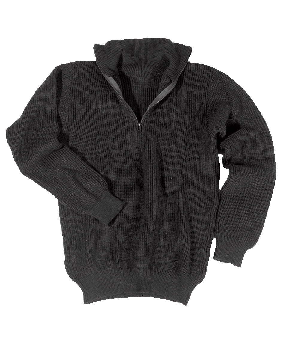 Pull Troyer Mil-Tec en polyacrylique 750 g/m² col à glissière et bords-côtes