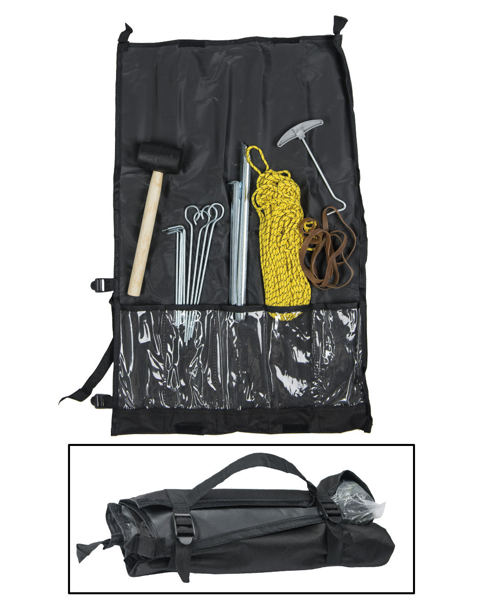 Kit de piquets Mil-Tec Tent Set avec maillet arrache-piquet et corde de 20 m