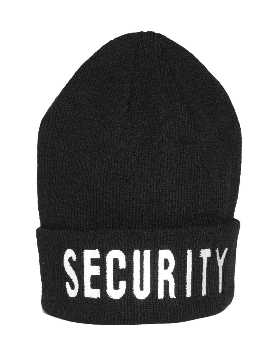 Bonnet à revers Mil-Tec en acrylique avec inscription Security brodée sur le devant