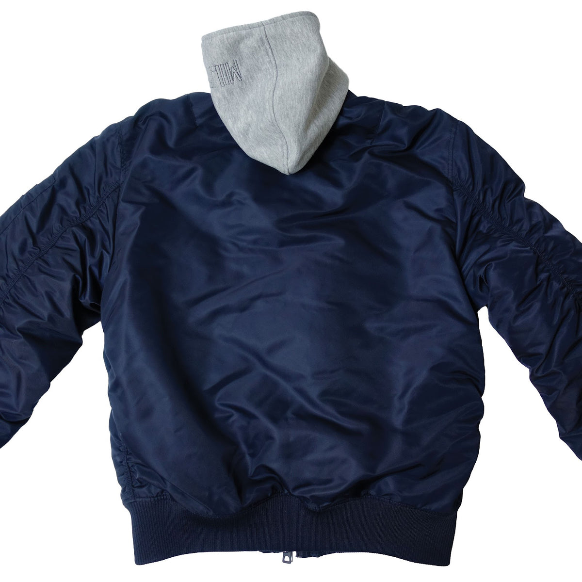 Blouson aviateur en nylon twill doublure matelassée capuche amovible