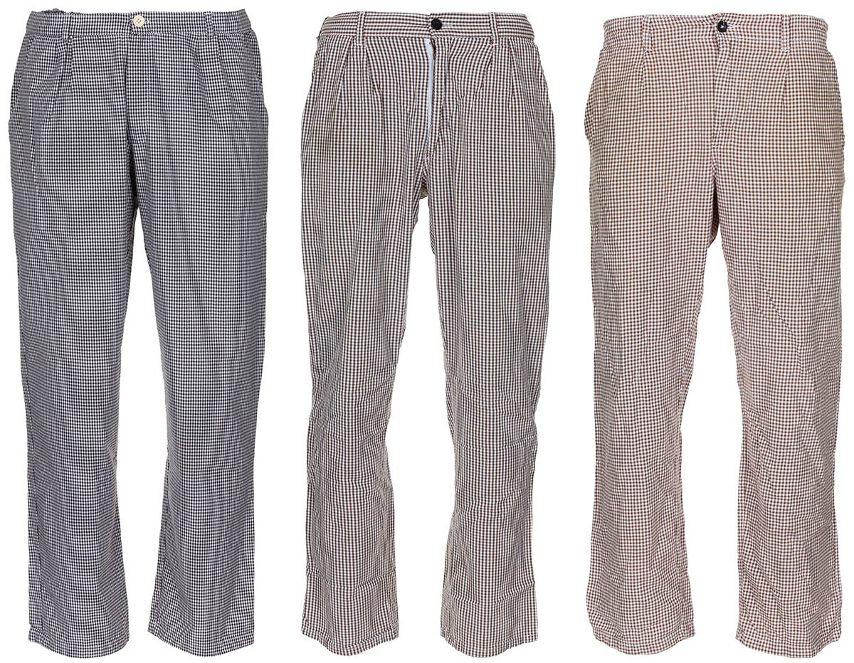 Pantalon de cuisine autrichien à carreaux, surplus d'occasion, lot de 10