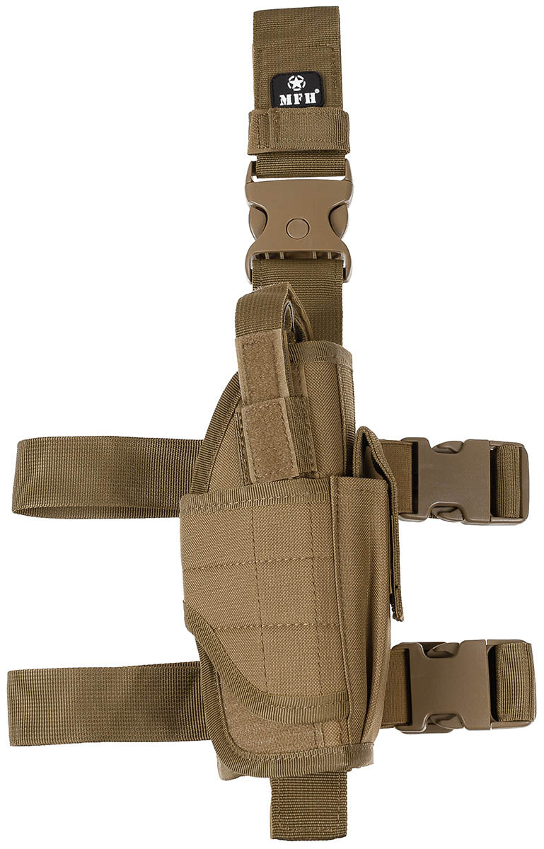Holster de cuisse MFH réglable à deux sangles avec porte-chargeur amovible