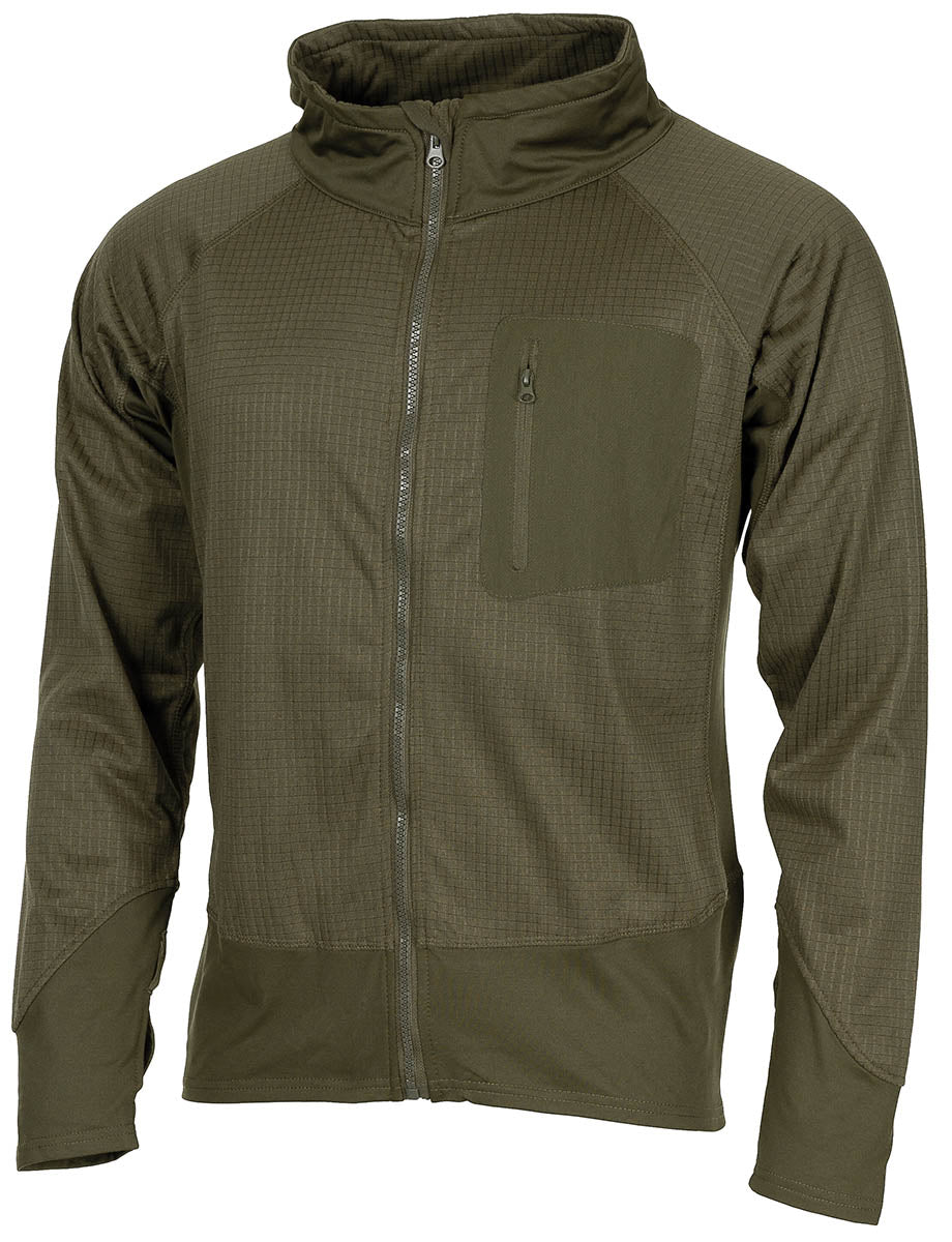 Sous-veste US Tactical MFH en polaire gaufrée 210 g/m² col montant trous de pouce