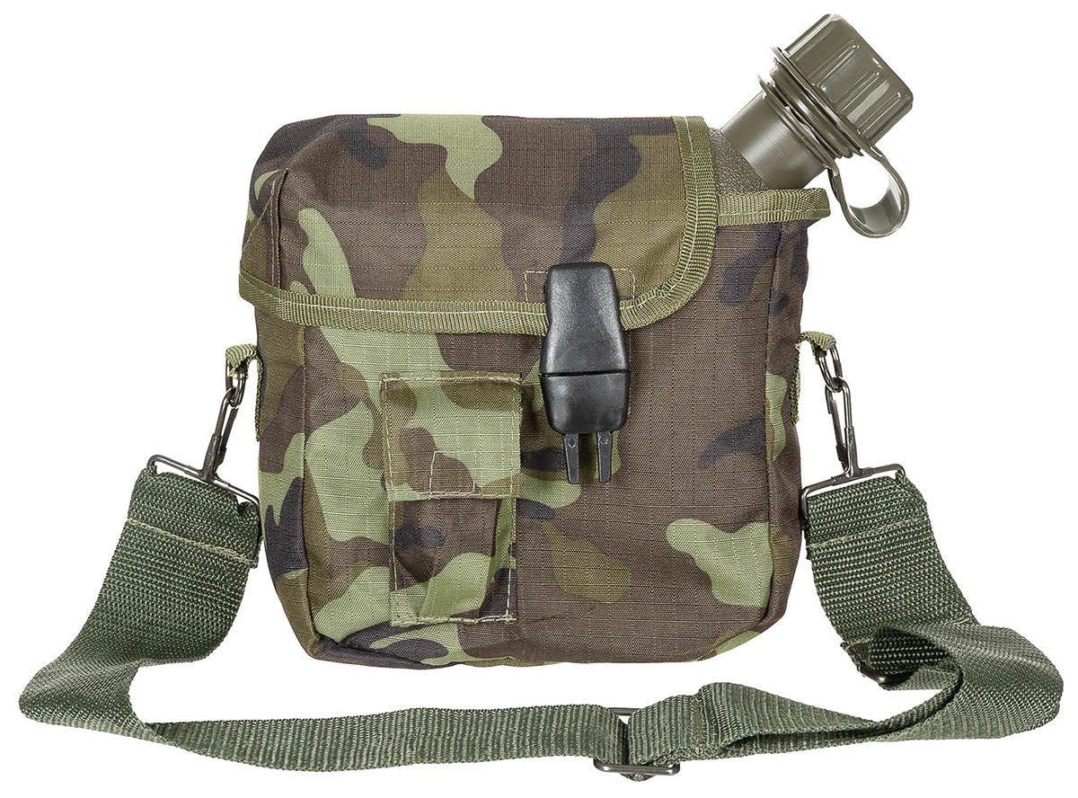 Gourde type US MFH 2 quarts 1,89 L avec housse amovible et bretelle réglable