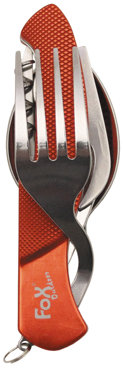 Couvert pliant Fox Outdoor 6 en 1 séparable avec tire-bouchon et décapsuleur