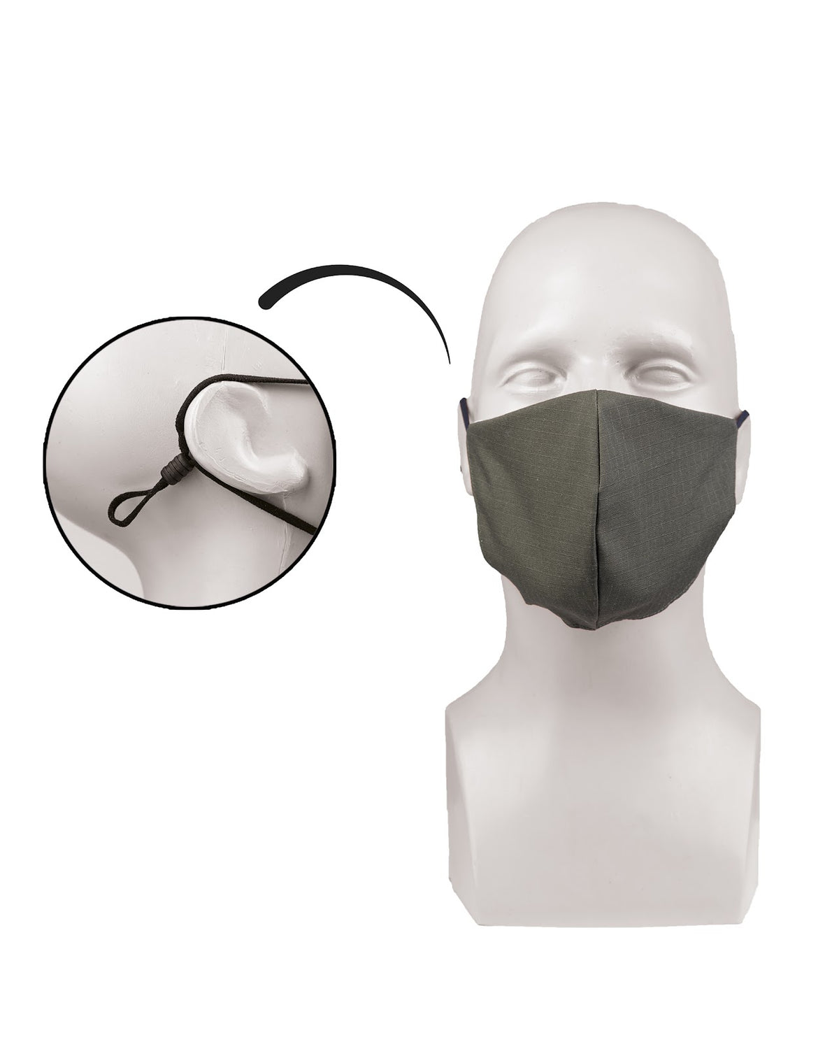 Masque facial Mil-Tec en ripstop polycoton avec barrette nasale et élastiques réglables