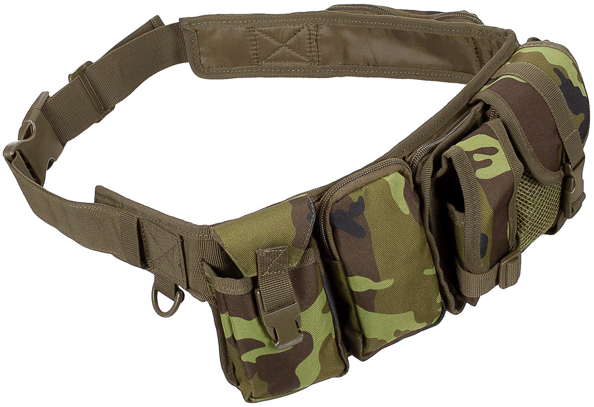Ceinture-sacoche à six poches MFH en polyester réglable jusqu'à 110 cm
