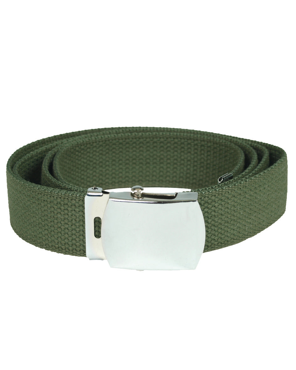 Ceinture type US Mil-Tec en coton-polyester de 130 cm à boucle métallique nickelée
